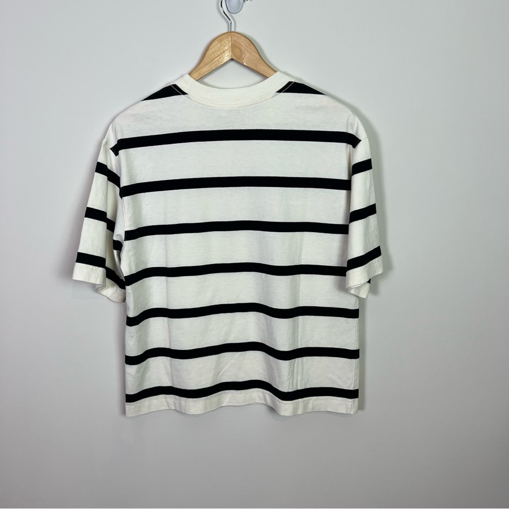 Everlane The Premium Weight Relaxed Striped Tee Shirt Women Organic Cotton New - Picture 4 of 8